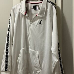 Jordan White Track Jacket with Black Accents